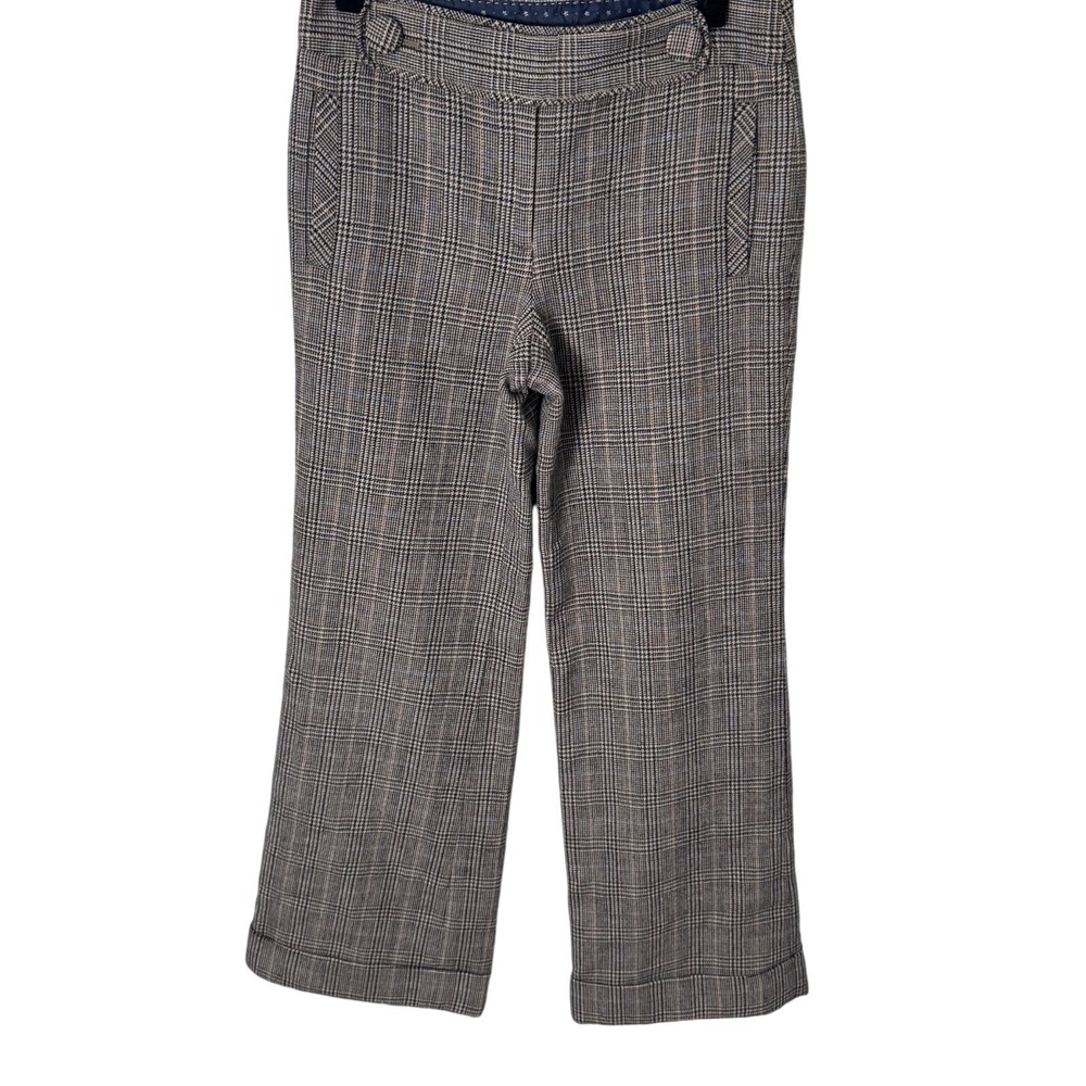 J.Crew Favorite Fit Wool Plaid Wide Leg Pants Sz 4 Career Trousers